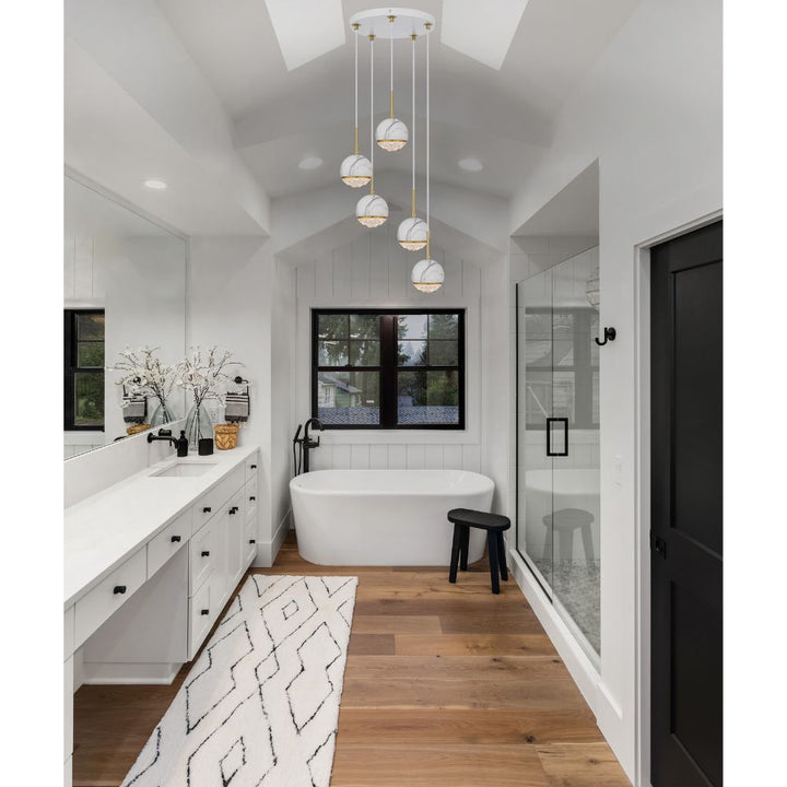 Telbix ONETA - 5 Light Spherical Pendant-Telbix-Ozlighting.com.au