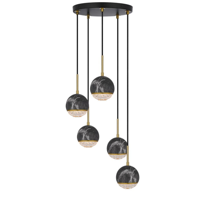 Telbix ONETA - 5 Light Spherical Pendant-Telbix-Ozlighting.com.au