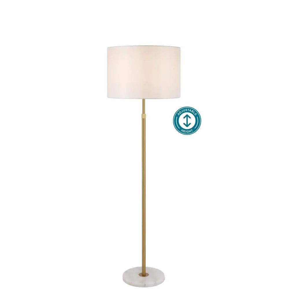 Telbix PLACIN - Iron & Marble Height Adjustable Floor Lamp-Telbix-Ozlighting.com.au