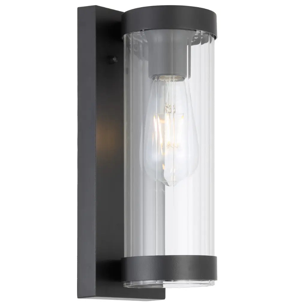 Telbix PROVO Outdoor Wall Light - Black / Clear-Telbix-Ozlighting.com.au