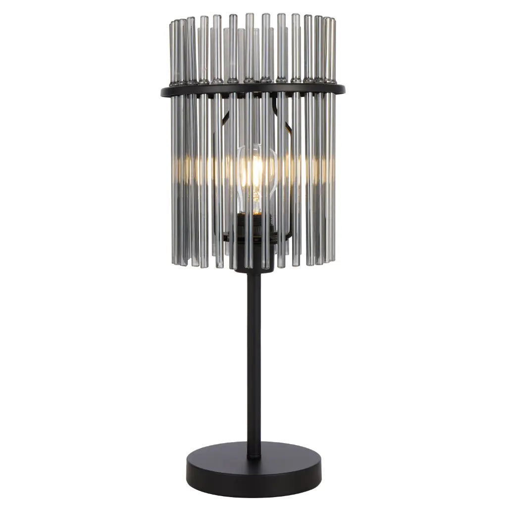 Telbix QUILO Table Lamp - Glass Rod, Black / Smoke-Telbix-Ozlighting.com.au