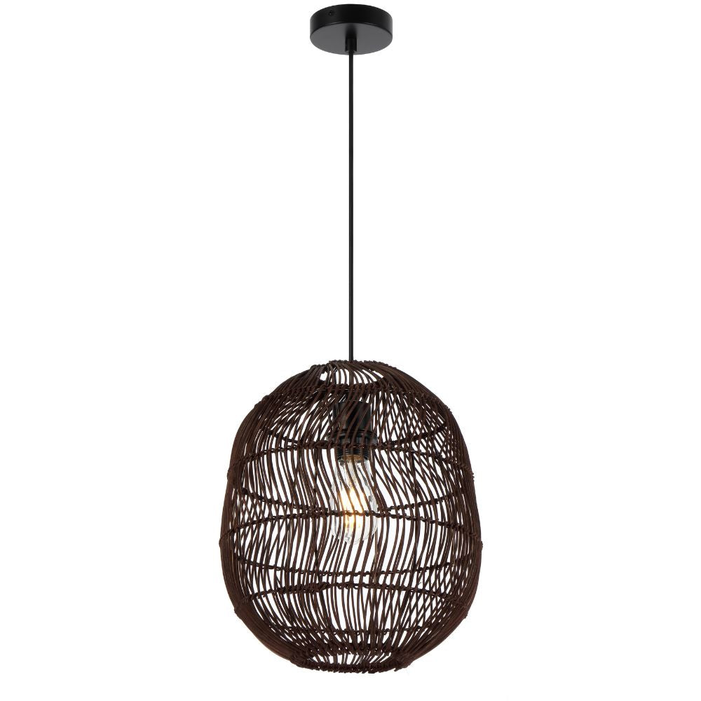 Telbix RANA 30 - 1 Light Rattan Pendant-Telbix-Ozlighting.com.au