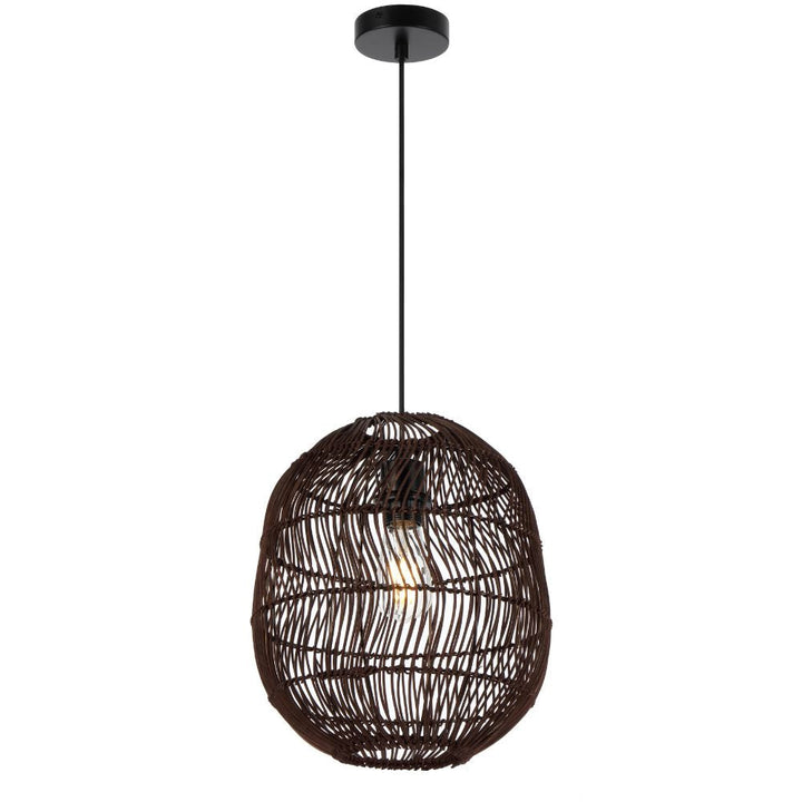 Telbix RANA 30 - 1 Light Rattan Pendant-Telbix-Ozlighting.com.au