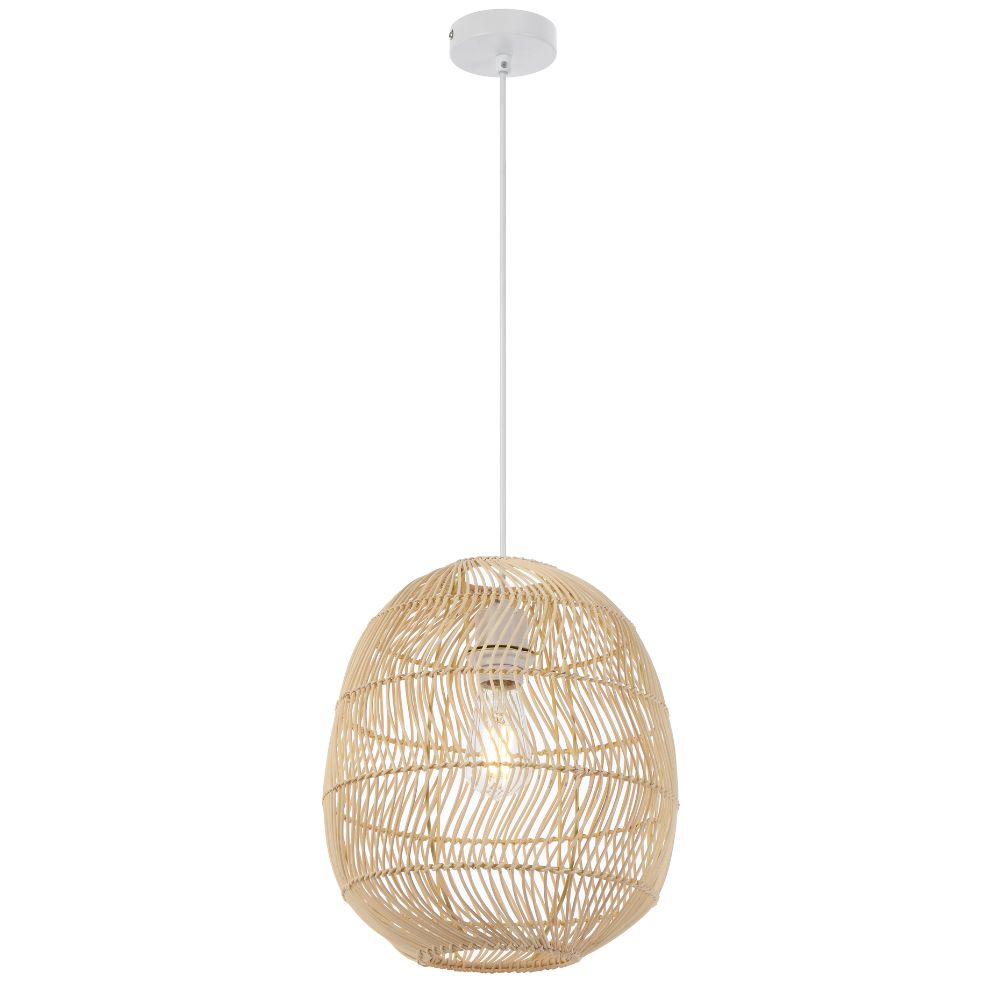 Telbix RANA 30 - 1 Light Rattan Pendant-Telbix-Ozlighting.com.au