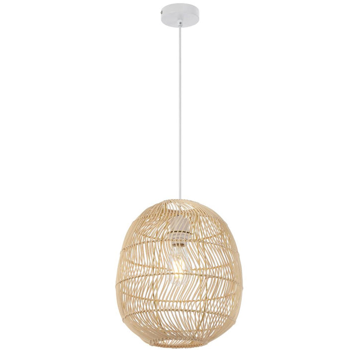 Telbix RANA 30 - 1 Light Rattan Pendant-Telbix-Ozlighting.com.au