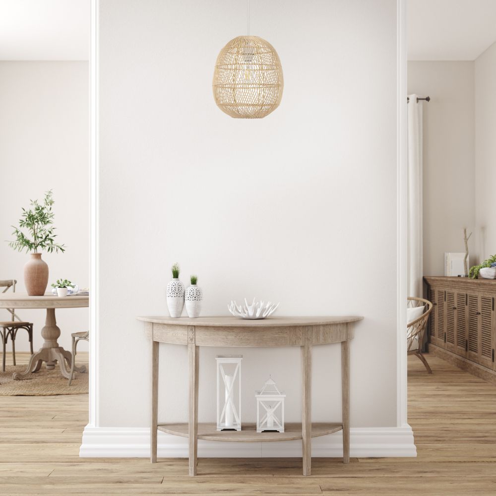 Telbix RANA 30 - 1 Light Rattan Pendant-Telbix-Ozlighting.com.au