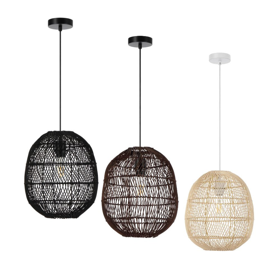 Telbix RANA 30 - 1 Light Rattan Pendant-Telbix-Ozlighting.com.au