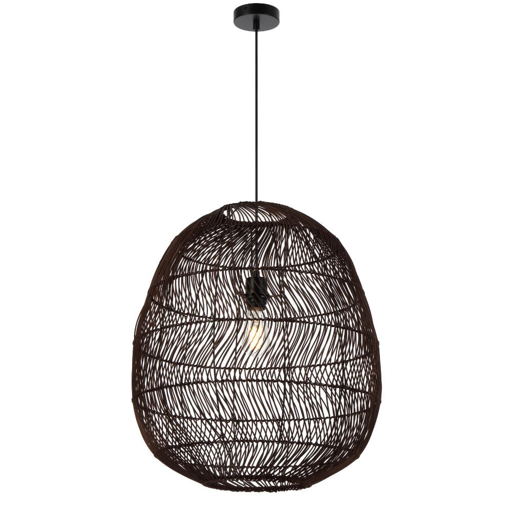 Telbix RANA 50 - 1 Light Rattan Pendant-Telbix-Ozlighting.com.au