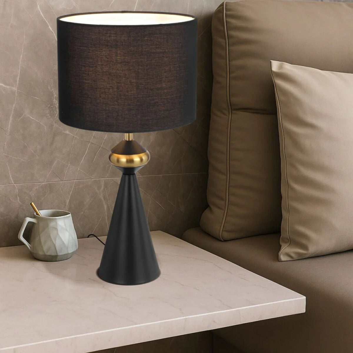 Telbix SATILLO Table Lamp Fabric Shade 480mm-Telbix-Ozlighting.com.au