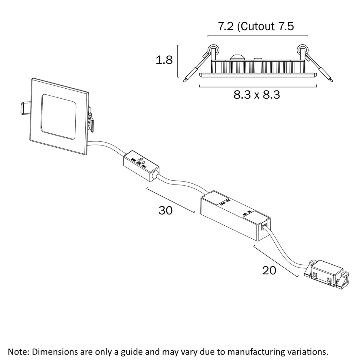 Telbix STOW Step Light - 3W, Square-Telbix-Ozlighting.com.au