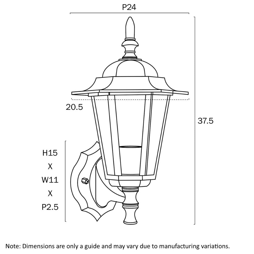Telbix UPTON Wall Light - Coach Light, 25W-Telbix-Ozlighting.com.au