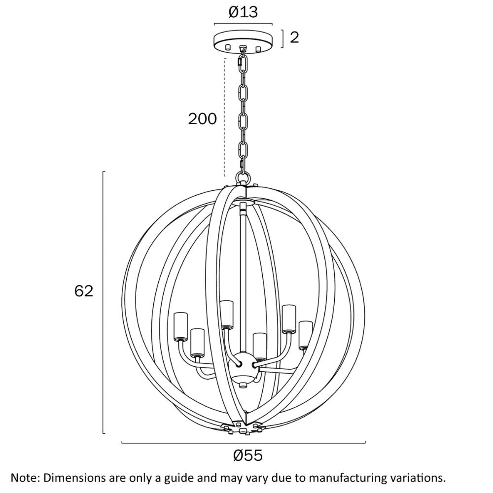 Telbix VESTAL Pendant - 6 Light-Telbix-Ozlighting.com.au