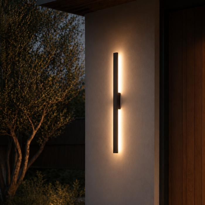 Vencha Shadow External Wall Light - 60cm, Black-Vencha-Ozlighting.com.au
