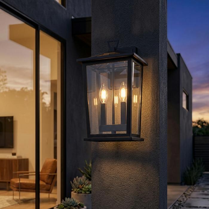 [BARCODE CHECK] Vencha Trinity W2 Exterior Wall Light - Black - Medium-Vencha-Ozlighting.com.au