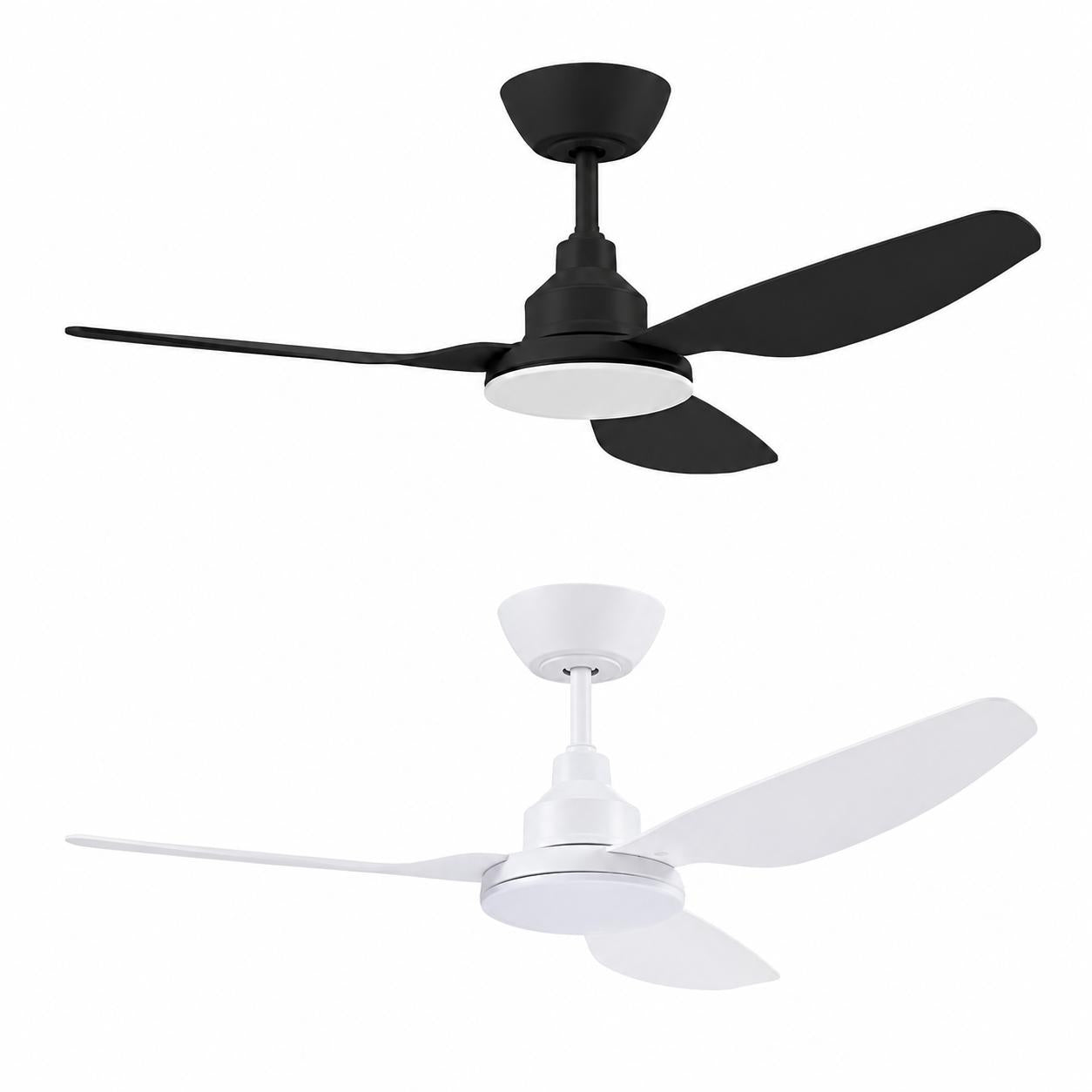 Ventair GLACIER - 3 Blade 52" 1300mm DC Ceiling Fan with Switchable CCT LED Light-Ventair-Ozlighting.com.au