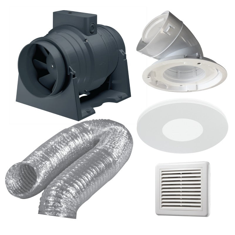 Ventair Premium Exhaust Fan Kit 150mm Round/Square Fascia-Ventair-Ozlighting.com.au