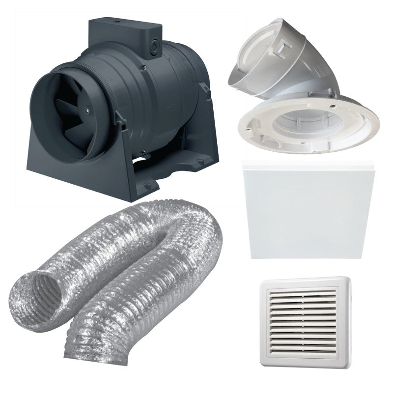 Ventair Premium Exhaust Fan Kit 150mm Round/Square Fascia-Ventair-Ozlighting.com.au