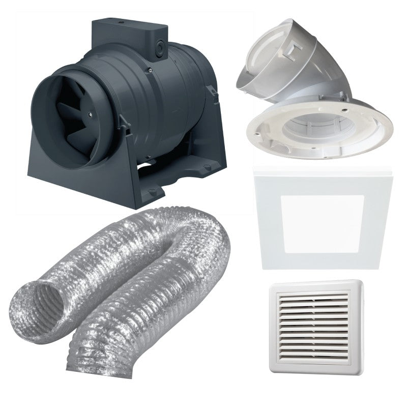 Ventair Premium Exhaust Fan Kit 150mm Round/Square Fascia-Ventair-Ozlighting.com.au