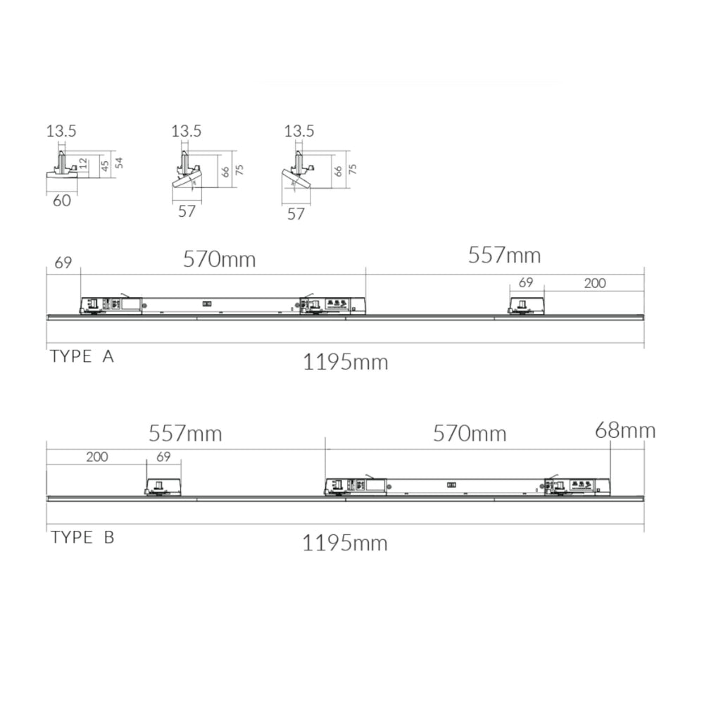 Vibe 1241 Series Track Light Power Adjustable Tri-Colour-Vibe Lighting-Ozlighting.com.au