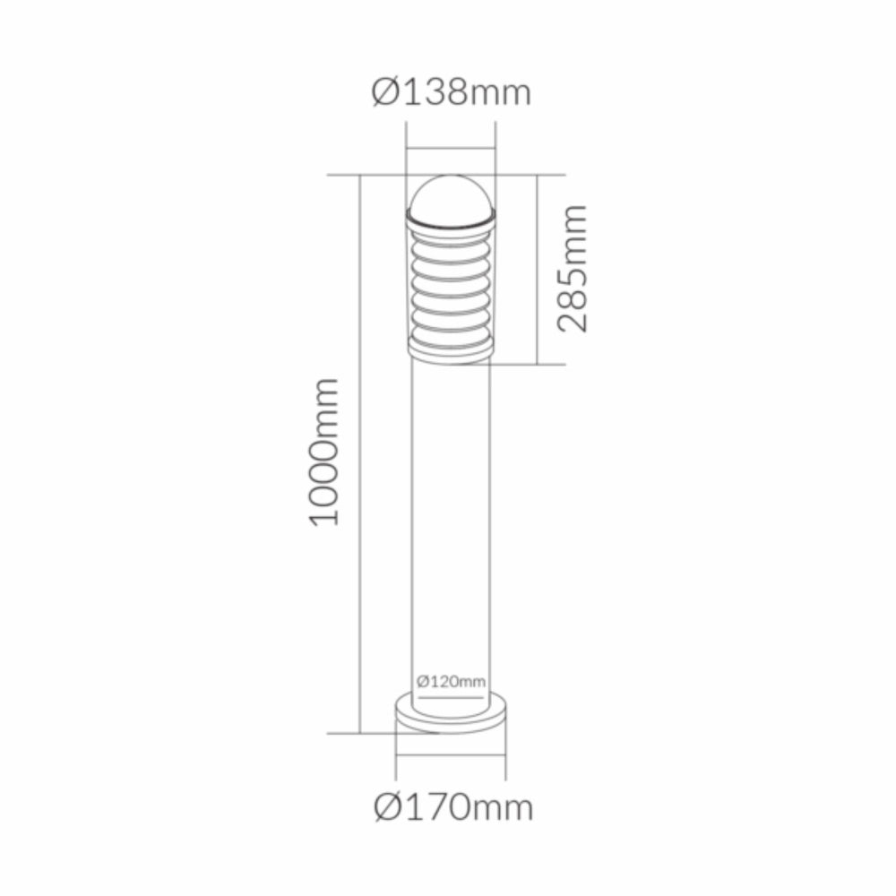 Vibe 1600 Series Louvred Bollard Light-Vibe Lighting-Ozlighting.com.au