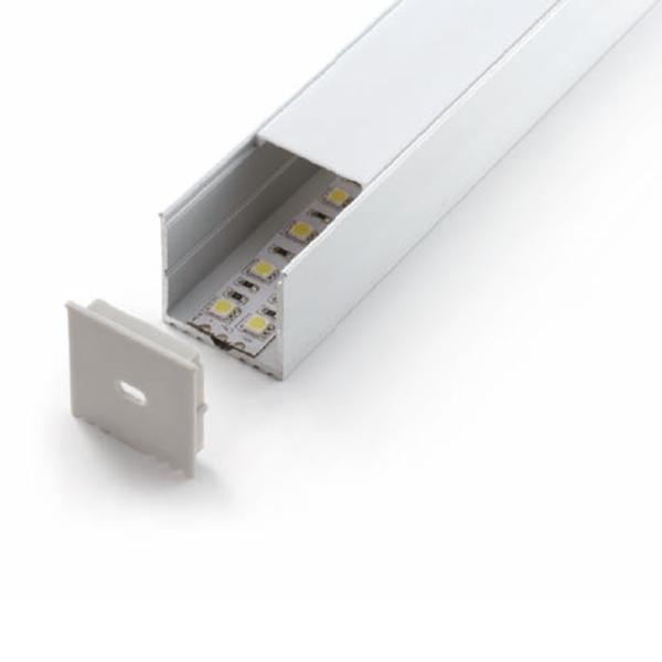 Vibe ALP018 Surface Mount Aluminium Profile - Opal Diffuser-Vibe Lighting-Ozlighting.com.au