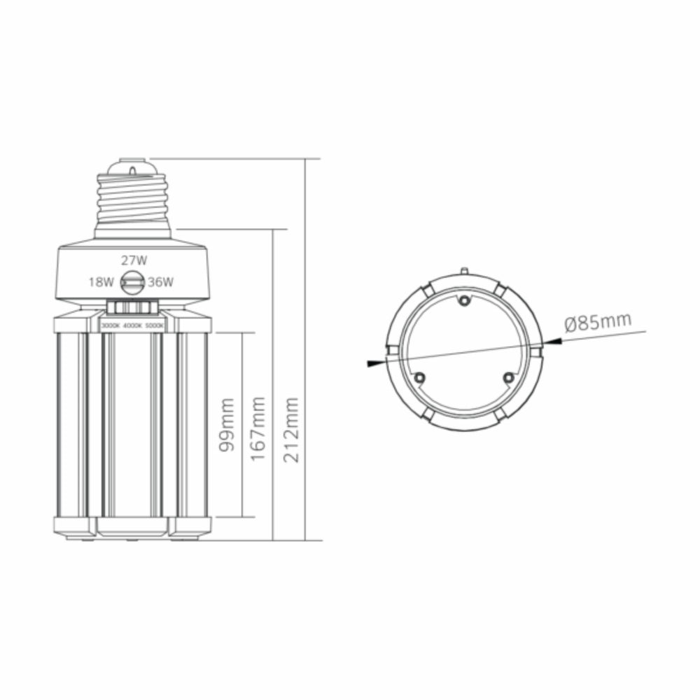Vibe Corn Globe 36W Power Adjustable-Vibe Lighting-Ozlighting.com.au