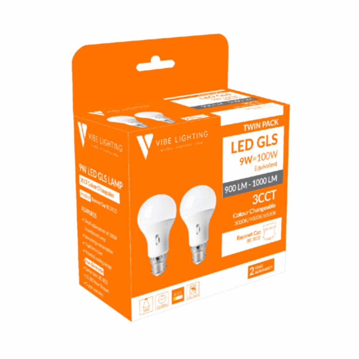 Vibe VBELG 9W LED Globe - B22 / E27-Vibe Lighting-Ozlighting.com.au