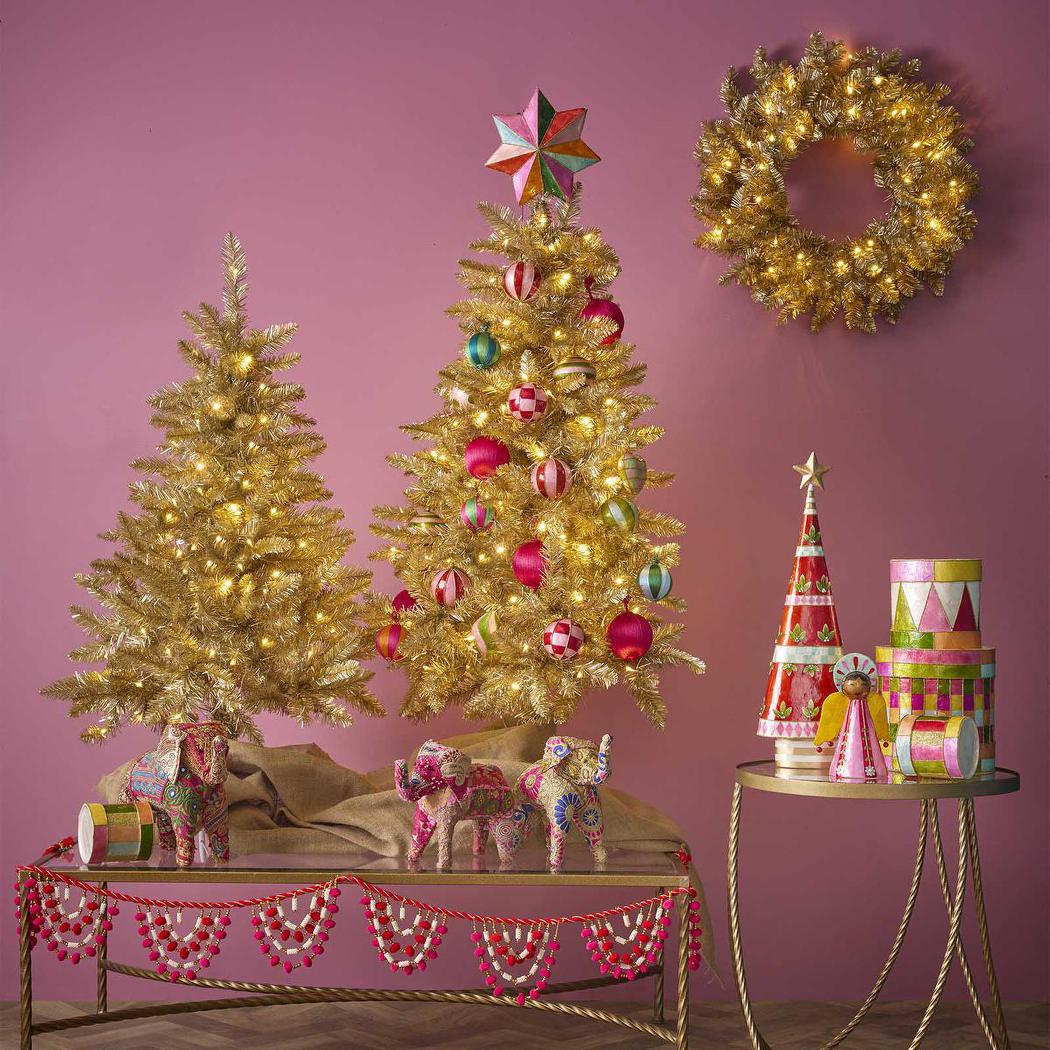 Vixen & Velvet CHAMPAGNE Light-Up Tree 120cm - 70 LEDs-VIXEN & VELVET-Ozlighting.com.au