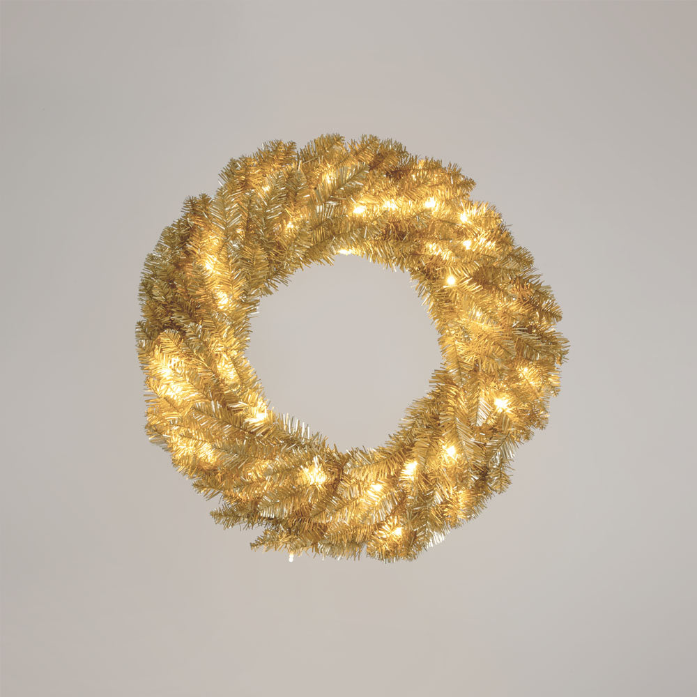 Vixen & Velvet CHAMPAGNE Light-Up Wreath 60cm - 50 LEDs-VIXEN & VELVET-Ozlighting.com.au