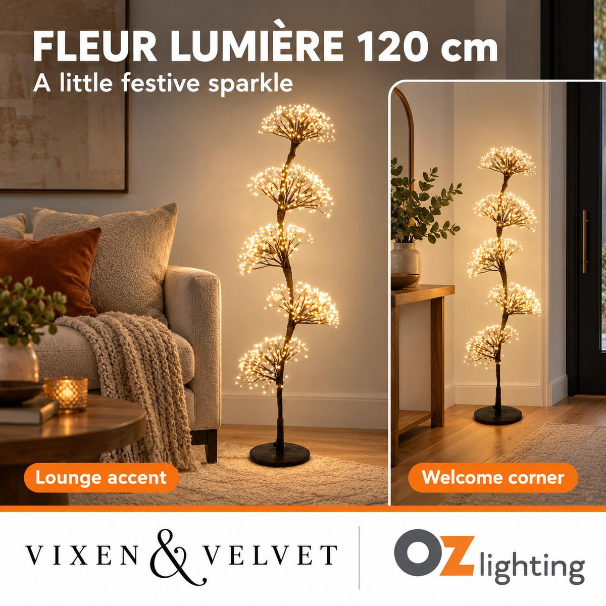 Vixen & Velvet FLEUR LUMIÈRE Multi Dandelion Light - Warm White, 120cm-VIXEN & VELVET-Ozlighting.com.au