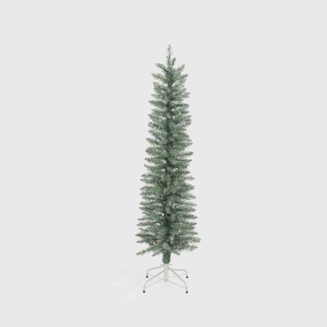 Vixen & Velvet Slim Pencil Light-Up Tree 150cm - Silver Green, 100 LEDs-VIXEN & VELVET-Ozlighting.com.au