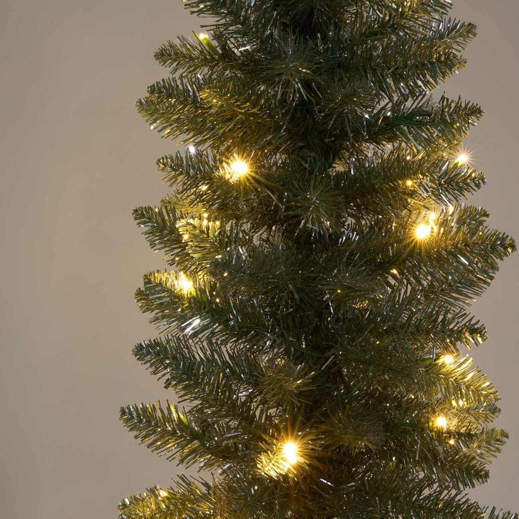 Vixen & Velvet Slim Pencil Light-Up Tree 150cm - Silver Green, 100 LEDs-VIXEN & VELVET-Ozlighting.com.au