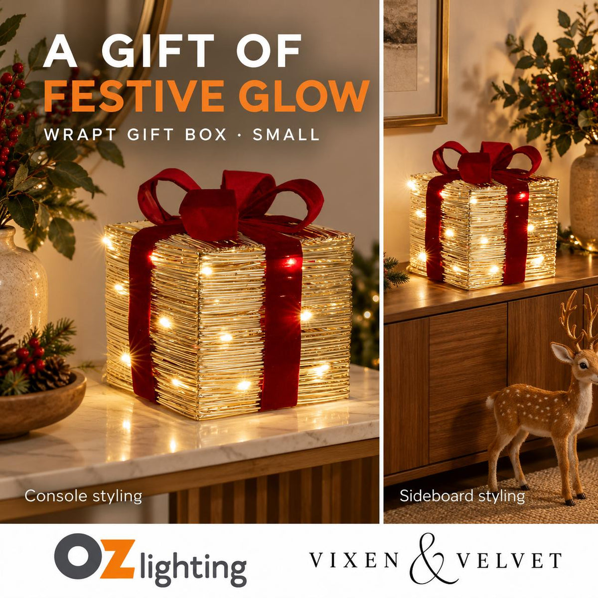 Vixen & Velvet WRAPT Light-Up Gift Box - Small-VIXEN & VELVET-Ozlighting.com.au
