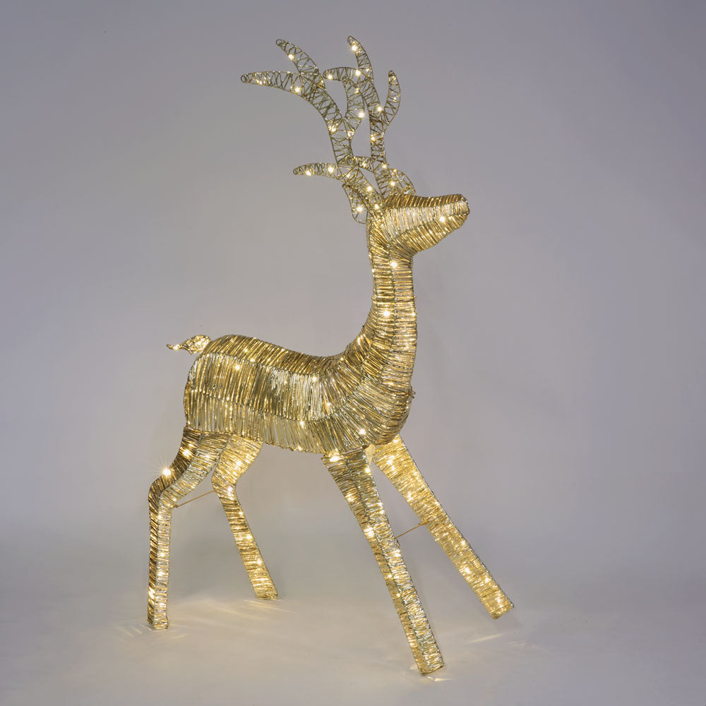 Vixen & Velvet WRAPT Light-Up Reindeer - Small Gold-VIXEN & VELVET-Ozlighting.com.au