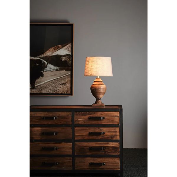 Zaffero AMPHORA - Turned Mango Wood Table Lamp-Zaffero-Ozlighting.com.au