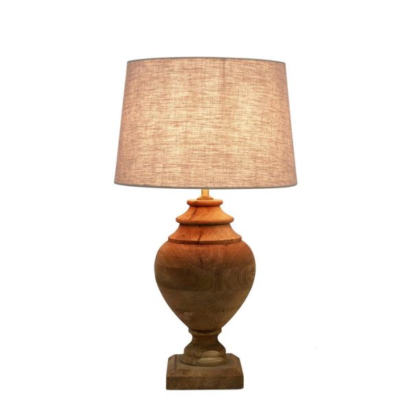 Zaffero AMPHORA - Turned Mango Wood Table Lamp-Zaffero-Ozlighting.com.au