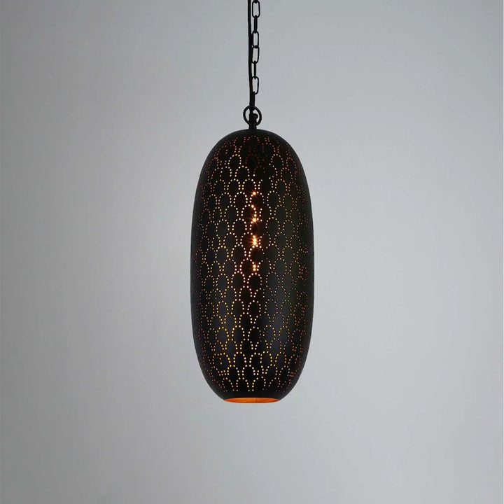 Zaffero ANACONDA - 1 Light Perforated Oblong Metal Pendant-Zaffero-Ozlighting.com.au