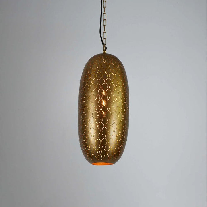 Zaffero ANACONDA - 1 Light Perforated Oblong Metal Pendant-Zaffero-Ozlighting.com.au