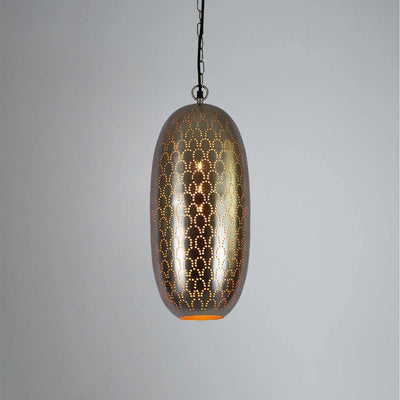 Zaffero ANACONDA - 1 Light Perforated Oblong Metal Pendant-Zaffero-Ozlighting.com.au