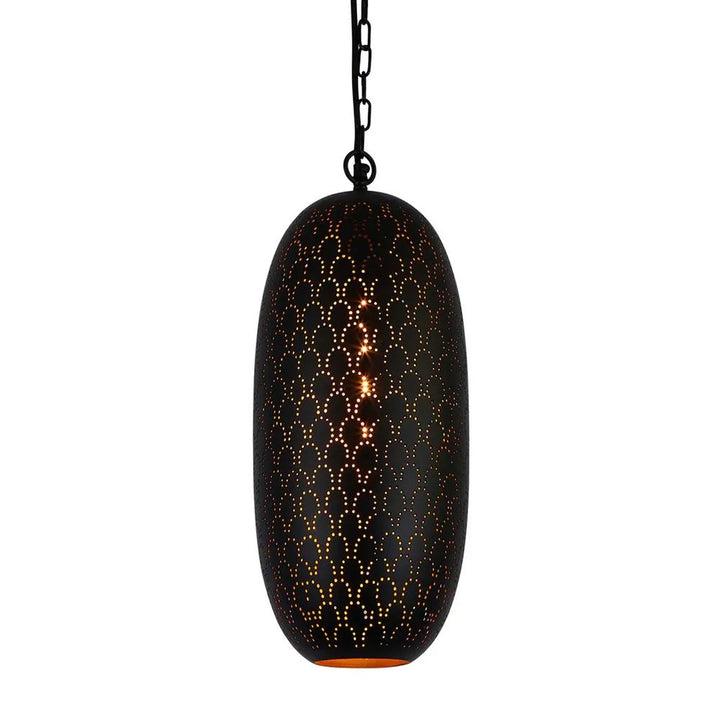 Zaffero ANACONDA - 1 Light Perforated Oblong Metal Pendant-Zaffero-Ozlighting.com.au