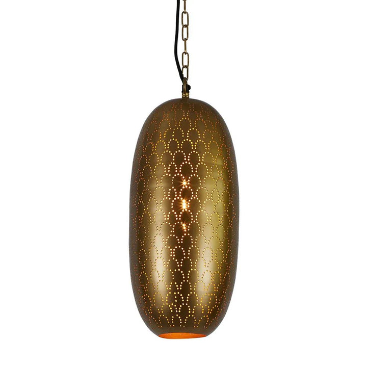 Zaffero ANACONDA - 1 Light Perforated Oblong Metal Pendant-Zaffero-Ozlighting.com.au