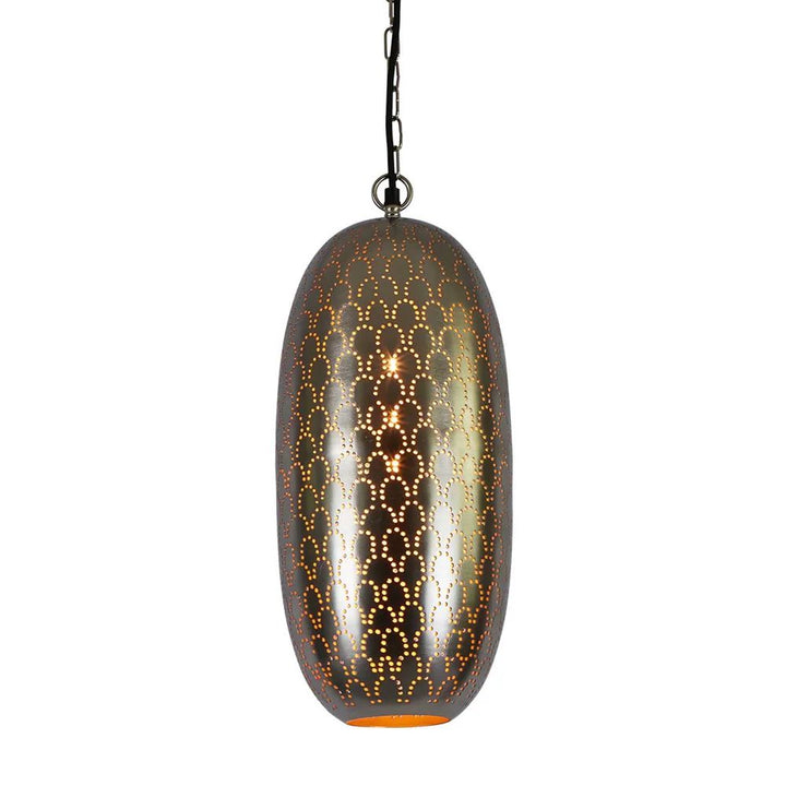 Zaffero ANACONDA - 1 Light Perforated Oblong Metal Pendant-Zaffero-Ozlighting.com.au