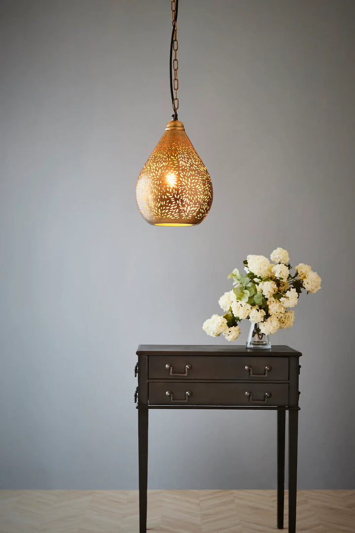 Zaffero AQUARIUS - Perforated Teardrop Metal Pendant-Zaffero-Ozlighting.com.au