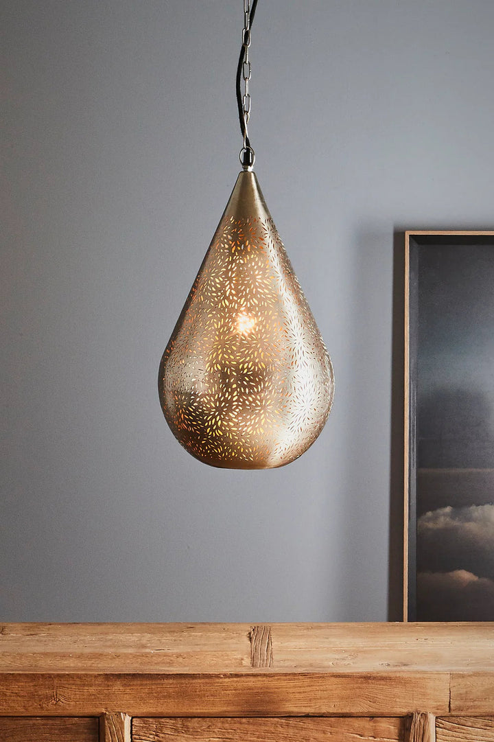 Zaffero AQUARIUS - Perforated Teardrop Metal Pendant-Zaffero-Ozlighting.com.au