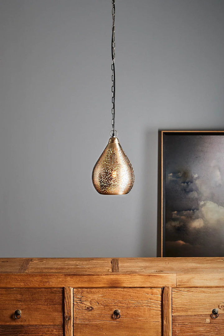 Zaffero AQUARIUS - Perforated Teardrop Metal Pendant-Zaffero-Ozlighting.com.au