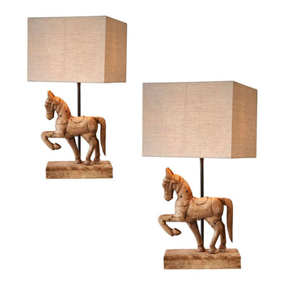 Zaffero BONNIE/CLYDE - S/L Wooden Horse Table Lamp-Zaffero-Ozlighting.com.au