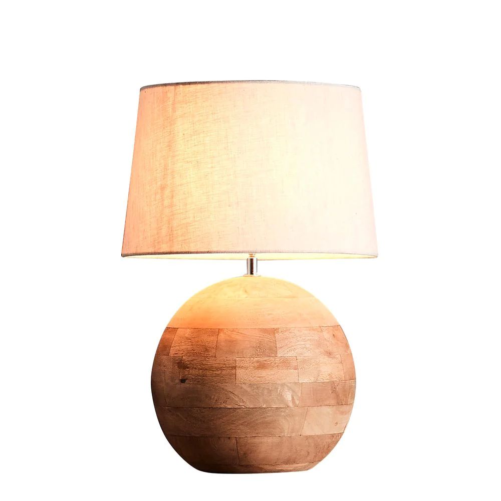 Zaffero BOULE - Turned Blonde Mango Wood Natural Table Lamp-Zaffero-Ozlighting.com.au