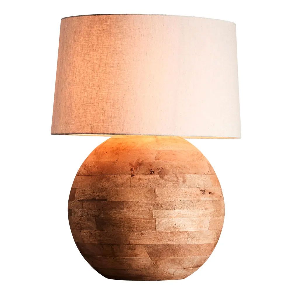 Zaffero BOULE - Turned Blonde Mango Wood Natural Table Lamp-Zaffero-Ozlighting.com.au