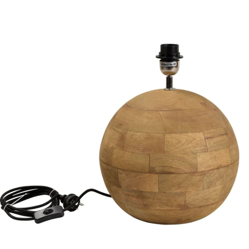 Zaffero BOULE - Turned Blonde Mango Wood Natural Table Lamp-Zaffero-Ozlighting.com.au