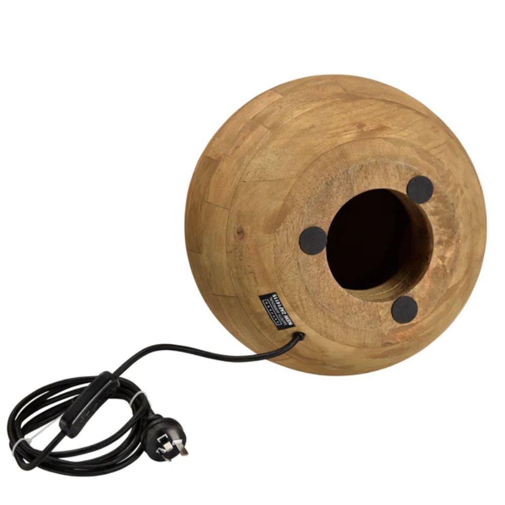 Zaffero BOULE - Turned Blonde Mango Wood Natural Table Lamp-Zaffero-Ozlighting.com.au